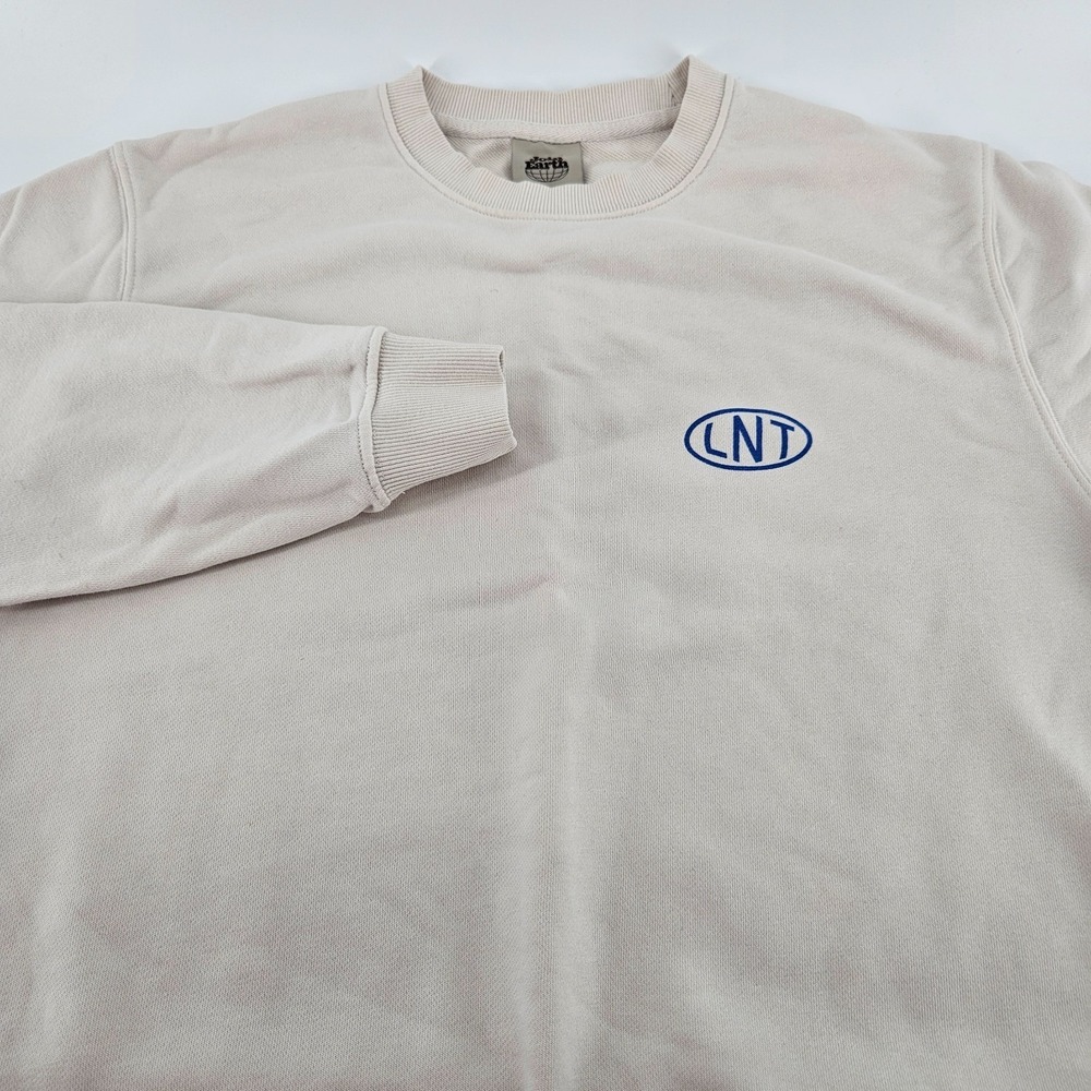 Topten‎ Join Hyuk Sweatshirt Crewneck Cream Beige Leave No Trace Graphic (20x26)